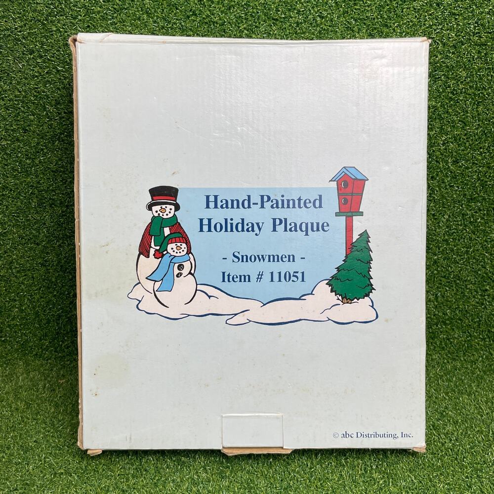 Vintage Snowmen Winter Welcome Hand-Painted Holiday Plaque